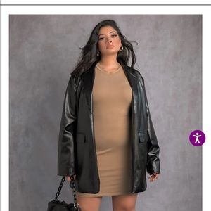 Rebdolls vegan leather blazer oversized 1X Brand New